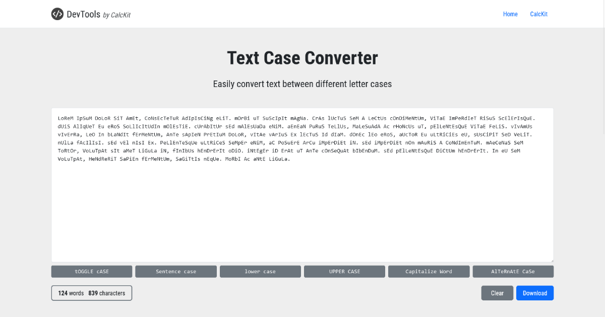 Text Case Converter - DevTools by CalcKit